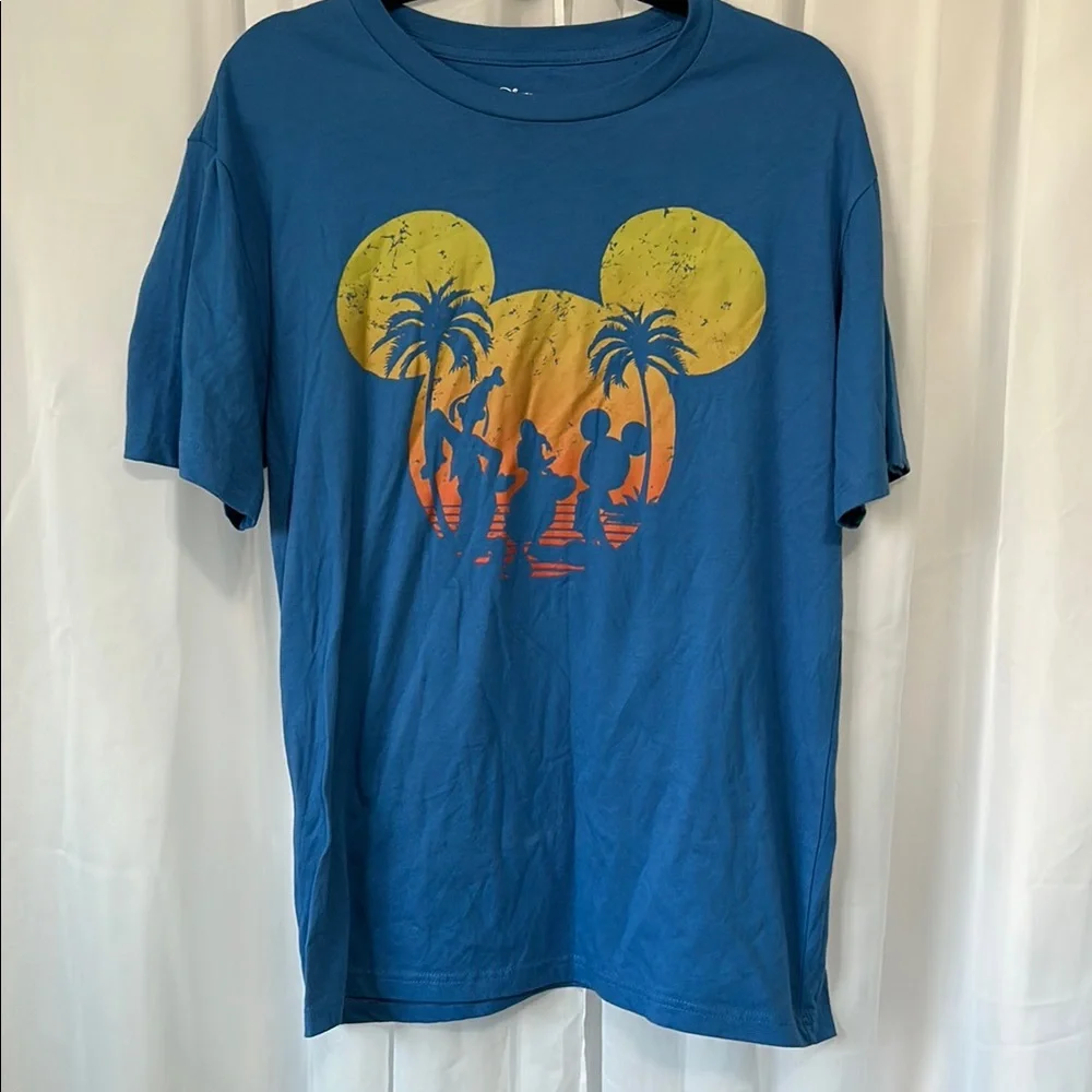 Disney Blue T-Shirt with Sunset Graphic